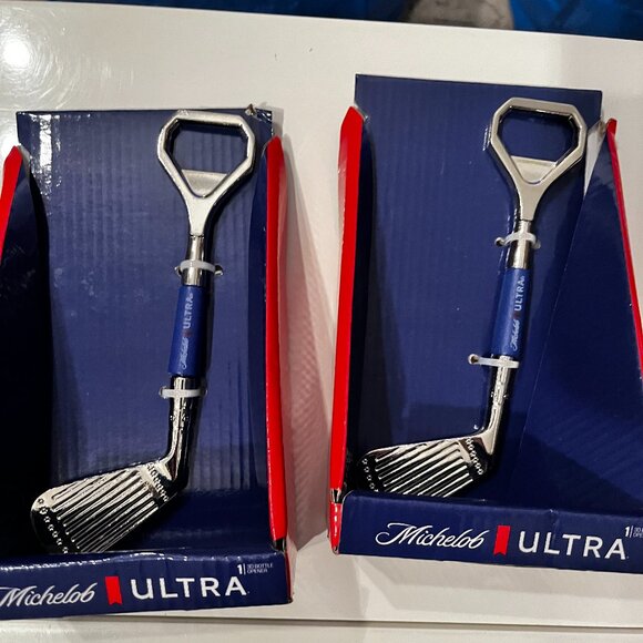 Golf‎ Club Bottle Openers by Michelob Ultra (Set of 2) Boxed - New  (mens/x) - Picture 1 of 8